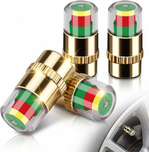 ANKI HAPPIGO 4 قطعة 36 PSI سيارة مراقبة ضغط الإطارات صمام الجذعية قبعات مؤشر الاستشعار سهلة القراءة 3 لون العين تنبيه in Kuwait