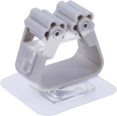 2pcs Wall Mounted Mop Holder, Simple Clear Plastic Punch-Free Bathroom Hook for Bathroom in Saudi Arabia