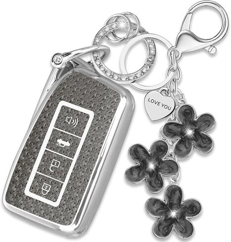 Pink TPU Key Fob Cover with Sakura Flower Keychain Compatible with Lexus ES300h ES350 GS350 GS450h IS200t IS300 IS350 LX570 NX200t NX300h RC350 RX350 RX450h 4-Button Smart Key for Women in Saudi Arabia
