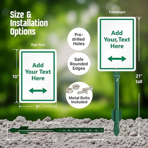 SmartSign Custom Yard Sign - 7" x 10" Sign with Stake, Personalized Lawn Sign, 40 mil Thick Laminated Aluminum, Choose Arrow, 21-inch Tall & Stake Kit in Saudi Arabia