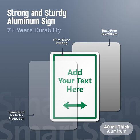 SmartSign Custom Yard Sign - 7" x 10" Sign with Stake, Personalized Lawn Sign, 40 mil Thick Laminated Aluminum, Choose Arrow, 21-inch Tall & Stake Kit in Saudi Arabia