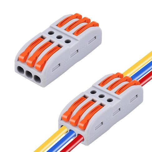 30pcs Conductor Compact Connectors,USUPERINK Lever Wire Nut Electrical Connectors for 3 Circuit Inline Splices 28-12 AWG,Push Quick 3 in 3 Out Wire Connector in Saudi Arabia