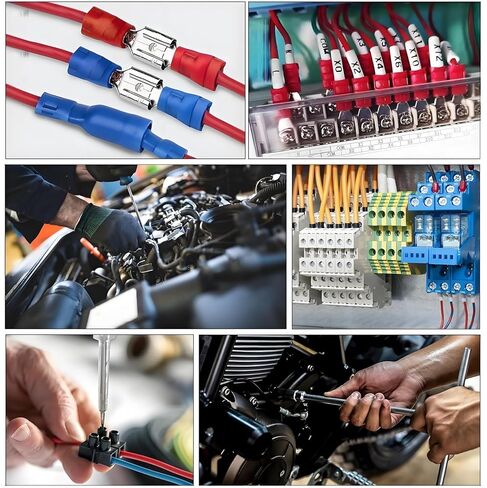 480 PCS Insulated Crimp Wire Connectors, Assorted Crimp Terminal Kit, Mixed Quick Disconnect Electrical Cable Terminals, Ring, Butt Splice, Bullet and Spade Male & Female, Piggyback in Saudi Arabia