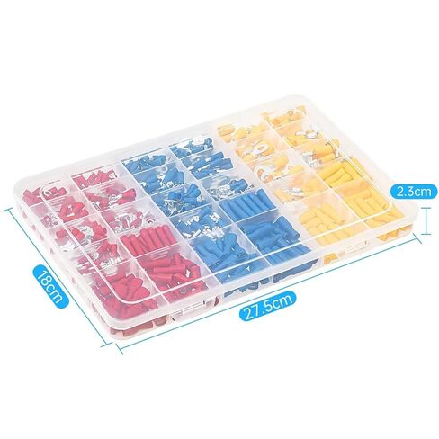 480 PCS Insulated Crimp Wire Connectors, Assorted Crimp Terminal Kit, Mixed Quick Disconnect Electrical Cable Terminals, Ring, Butt Splice, Bullet and Spade Male & Female, Piggyback in Saudi Arabia