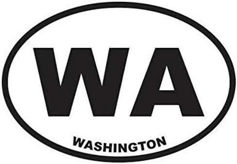 EW Designs Washington State Oval Sticker Decal Vinyl WA Bumper Sticker Vinyl Sticker Car Truck Decal 5" in Saudi Arabia
