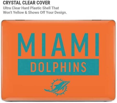 Skinit Case + Skin Compatible with MacBook Pro 14in (2021) - Officially Licensed NFL Miami Dolphins Orange Performance Series Design in Saudi Arabia