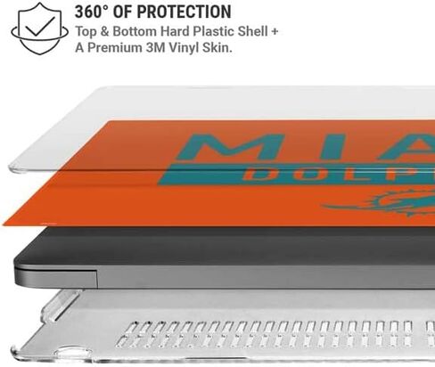 Skinit Case + Skin Compatible with MacBook Pro 14in (2021) - Officially Licensed NFL Miami Dolphins Orange Performance Series Design in Saudi Arabia