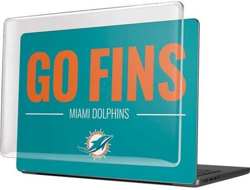 حافظة سكينيت + غلاف متوافق مع ماك بوك برو 14 بوصة (2021) - تصميم شعار فريق NFL Miami Dolphins مرخص رسميًا in Saudi Arabia