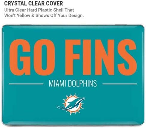 حافظة سكينيت + غلاف متوافق مع ماك بوك برو 14 بوصة (2021) - تصميم شعار فريق NFL Miami Dolphins مرخص رسميًا in Saudi Arabia