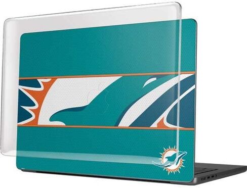 Skinit Case + Skin Compatible with MacBook Pro 14in (2021) - Officially Licensed NFL Miami Dolphins Zone Block Design in Saudi Arabia