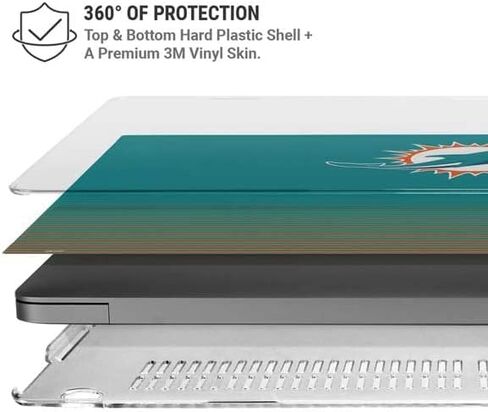 Skinit Case + Skin Compatible with MacBook Pro 14in (2021) - Officially Licensed NFL Miami Dolphins Breakaway Design in Saudi Arabia