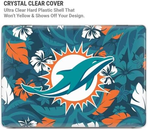 Skinit Case + Skin Compatible with MacBook Pro 14in (2021) - Officially Licensed NFL Miami Dolphins Tropical Print Design in Saudi Arabia