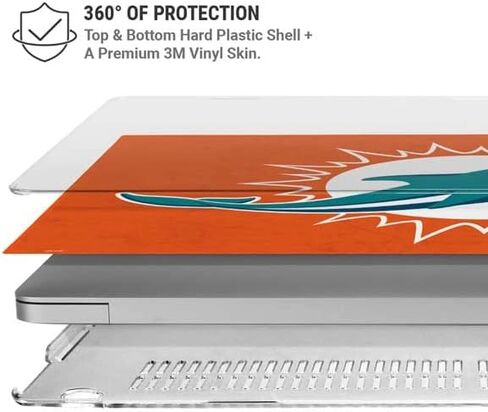 Skinit Case + Skin Compatible with MacBook Air 13in (2020) - Officially Licensed NFL Miami Dolphins Distressed- Orange Design in Saudi Arabia