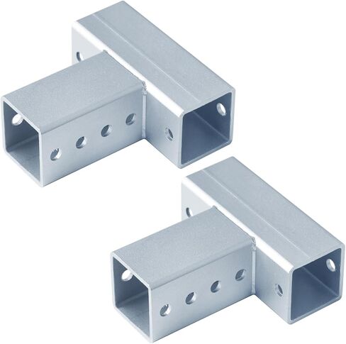 2 Pack T Square Tube Connectors T Fittings, Fits 2" x 2" Square Sign Posts, 5/32" Thick in Saudi Arabia