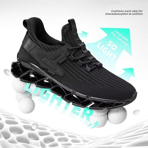 Mens Walking Shoes Running Slip on Tennis Casual Fashion Blade Sneakers Comfort Workout Sport Athletic Trainers in Saudi Arabia