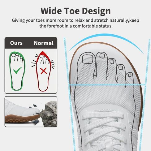 ziitop Barefoot Shoes Men Sneakers Casual Wide Toe Box Running Footwear Zero Drop Tennis Minimalist Walking Grounding Shoes for Gym Workout Weightlifting Hiking Cross Training Trail Climbing in Saudi Arabia