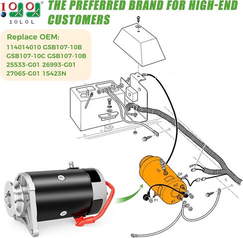 10L0L Golf Cart Starter Generator Fits for EZGO TXT Medalist MG2 GXI875 GXT Replaces OEM 114014010 GSB107-10B GSB107-10C GSB107-10B 25533-G01 26993-G01 27065-G01 15423N in Kuwait