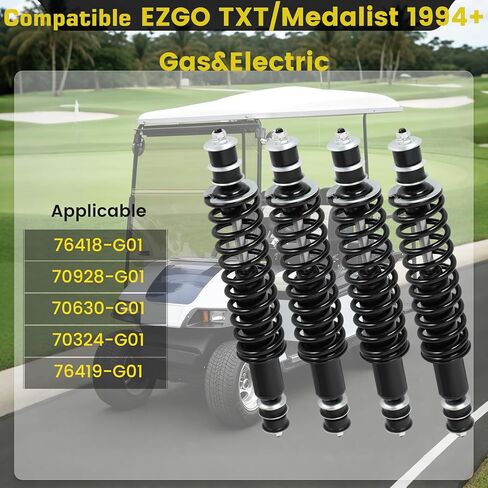 Golf Cart Shocks Heavy Duty Coil Spring Shock Absorber Front & Rear Set for EZGO Medalist/TXT 1994-UP Gas/Electric Golf Carts – Replaces OEM 76418-G01, 70928-G01, 70248-G01 (4PCS) in Saudi Arabia