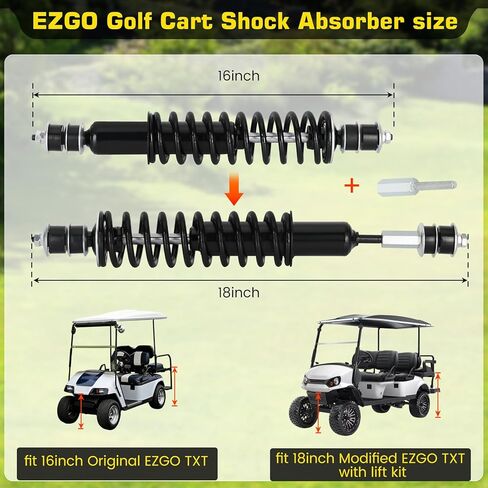 Golf Cart Shocks Heavy Duty Coil Spring Shock Absorber Front & Rear Set for EZGO Medalist/TXT 1994-UP Gas/Electric Golf Carts – Replaces OEM 76418-G01, 70928-G01, 70248-G01 (4PCS) in Saudi Arabia