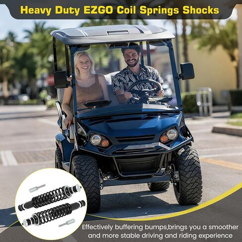 Golf Cart Shocks Heavy Duty Coil Spring Shock Absorber Front & Rear Set for EZGO Medalist/TXT 1994-UP Gas/Electric Golf Carts – Replaces OEM 76418-G01, 70928-G01, 70248-G01 (4PCS) in Saudi Arabia