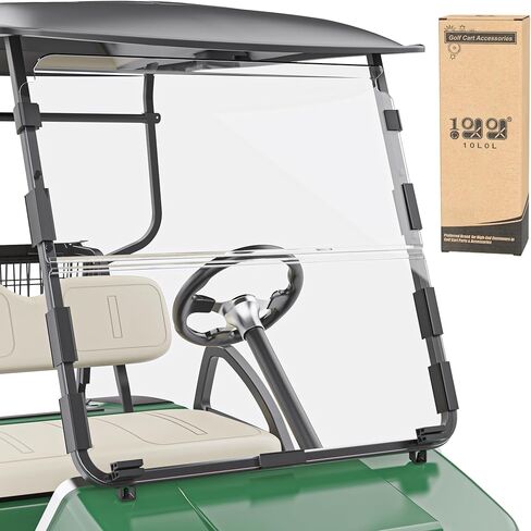 10L0L Golf Cart HD Windshield for Club Car DS 1982-2000.05,HD Shatterproof & Foldable Windproof Windshield (Integrated, Tinted) in Saudi Arabia