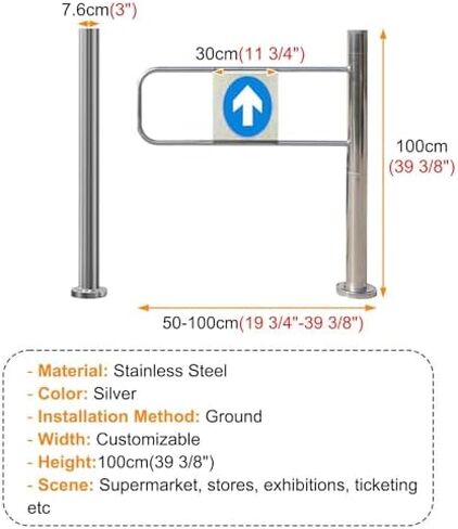 Commercial Revolving Door Automatic One Way Barrier Gate Left Swing Entrance 60x100cm (24x39in) Universal Access Control Solution for Libraries & Public Spaces in Saudi Arabia