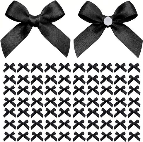 100PCS Mini Pink Bows Decoration with Glue Dots, Tiny Satin Ribbon Ornaments for DIY, Crafts, Favors, Fit for Wedding, Birthday, Bachelorette Party, Bridal Shower, Engagement, Baby Shower in Saudi Arabia