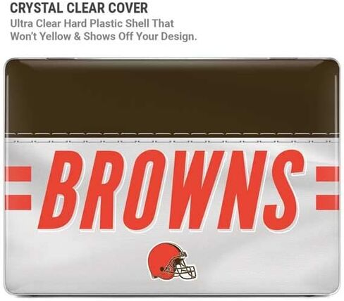 Skinit Case + Skin Compatible with MacBook Pro 14in (2021) - Officially Licensed NFL Cleveland Browns White Striped Design in Saudi Arabia