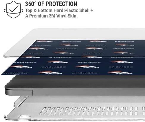 حافظة Skinit + غلاف متوافق مع جهاز MacBook Pro 14in (2021) - تصميم سلسلة NFL Denver Broncos Blitz المرخص رسميًا in Saudi Arabia