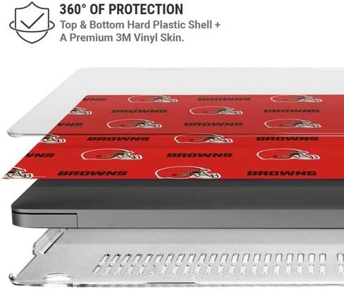 Skinit Case + Skin Compatible with MacBook Pro 14in (2021) - Officially Licensed NFL Cleveland Browns Blitz Series Design in Saudi Arabia