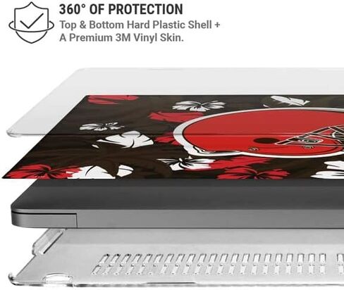 Skinit Case + Skin Compatible with MacBook Pro 14in (2021) - Officially Licensed NFL Cleveland Browns Tropical Print Design in Saudi Arabia