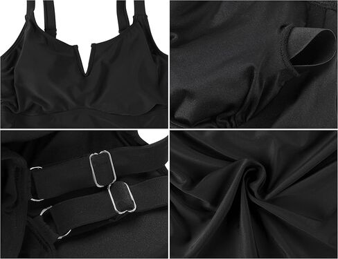 Women's Tummy Control Tankini Swimsuit Ruched Tankini Swim Top Modest Swimwear with Wide Straps in Saudi Arabia