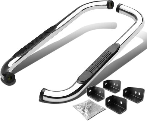 Auto Dynasty Running Boards Compatible with 2000-2019 Silverado Sierra 1500 2500HD 3500HD Standard Cab, Stainless Steel Side Step Nerf Bar, 3 Inches Step Bar, Black Powdercoated in Saudi Arabia