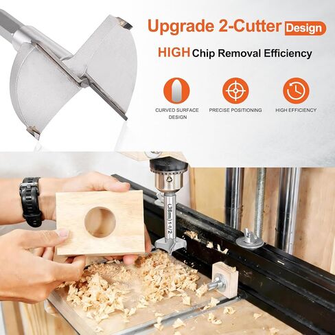 DTGN 15/32"(12mm) Forstner Drill Bit - 1Pack - Good for Wood Plastic Plywood - 2 Flutes Tungsten Carbide Woodworking Hole Saw Cutter with Round Shank - Silver in Saudi Arabia