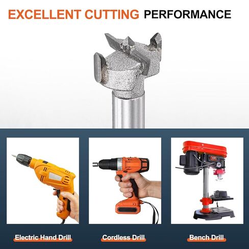 DTGN 15/32"(12mm) Forstner Drill Bit - 1Pack - Good for Wood Plastic Plywood - 2 Flutes Tungsten Carbide Woodworking Hole Saw Cutter with Round Shank - Silver in Saudi Arabia