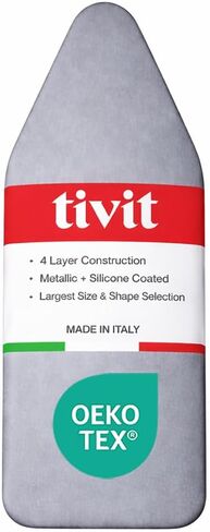 TIVIT Ironing Board Covers for Reliable 100IB – Alumitek PRO Reflective Silicone Pads are Scorch & Stain Resistant – 19 x 47 Inch Italian Made Durable 3 Layer Padding - 3 Fasteners with Pull Bungee in Kuwait