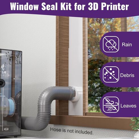Mxclimate Window Vent Kit Fit with 3"/4" Ducting Hose for Sliding Windows,Adjustable Window Seal Kit for Duct Fans,3D Printer Enclosure,Dryer,Grow Tent in Saudi Arabia