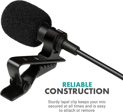 Movo WMX-20-TX Omnidirectional Wireless Lavalier Microphone and Transmitter - Lapel Mic for WMX-20 UHF Wireless Microphone System - Lav Mic for Vlogger, Creator, Videographer, Reporter, Youtuber in Saudi Arabia