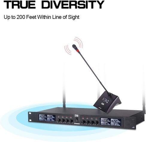 XTUGA CM280 8 Channel Wireless Gooseneck Microphone System, UHF Fixed Frequency Conference Mics with Crystal-Clear Audio for Corporate Boardrooms, Government Meetings & Large Conferences in Saudi Arabia