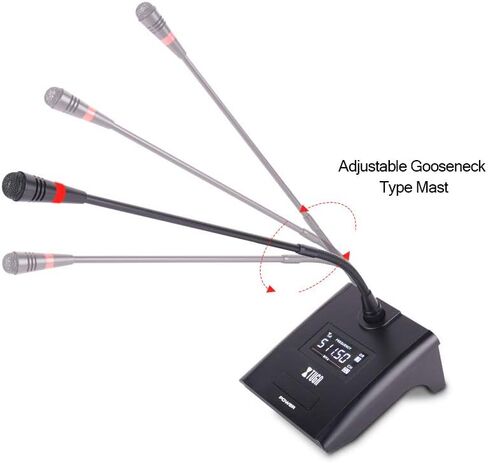 XTUGA CM280 8 Channel Wireless Gooseneck Microphone System, UHF Fixed Frequency Conference Mics with Crystal-Clear Audio for Corporate Boardrooms, Government Meetings & Large Conferences in Saudi Arabia