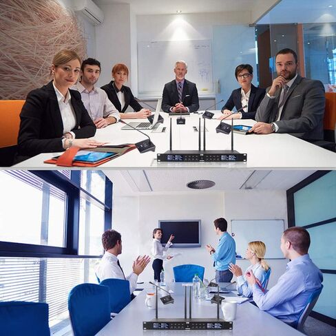 XTUGA CM280 8 Channel Wireless Gooseneck Microphone System, UHF Fixed Frequency Conference Mics with Crystal-Clear Audio for Corporate Boardrooms, Government Meetings & Large Conferences in Saudi Arabia