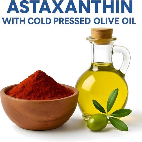 Astaxanthin Liquid Drops Infused with Cold Pressed Extra Virgin Olive Oil – 12mg per Serving – Natural Antioxidant Support – 2 fl oz Dropper Bottle – Vegan, Non-GMO in Saudi Arabia