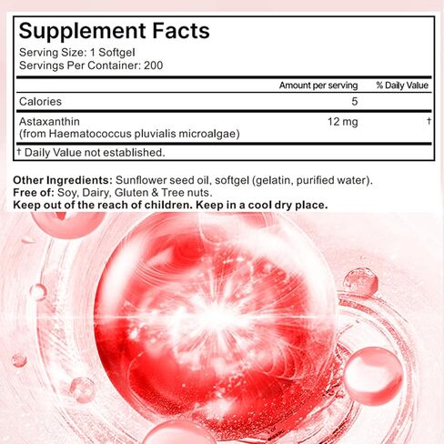 Divani Astaxanthin, Natural Astaxanthin, Non-GMO, Gluten-Free, Soy Free, Daily Eye, Skin Support (1) in Saudi Arabia