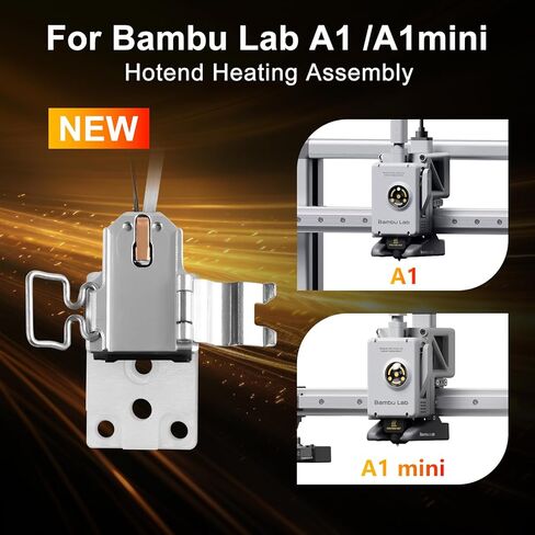 مجموعة تسخين Hotend مطورة لأجزاء Bambu Lab A1/A1mini مع قاعدة زركونيا معزولة مع مقاومة لدرجة الحرارة تصل إلى 3200 درجة مئوية وبدون تصفيح، كتلة تسخين نحاسية للتسخين السريع in Saudi Arabia