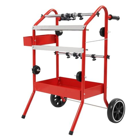 HECASA 18" Multi-Roll Masking Paper Machine W/Storage Trays for Auto Body Paint & Repair Shop, Car Painting Prep Steel Galvanized Powder Coated Red in Saudi Arabia