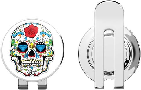 مشبك قبعة جولف Sugar Skull Dia de Los Muertos مع علامة كروية مغناطيسية in Kuwait