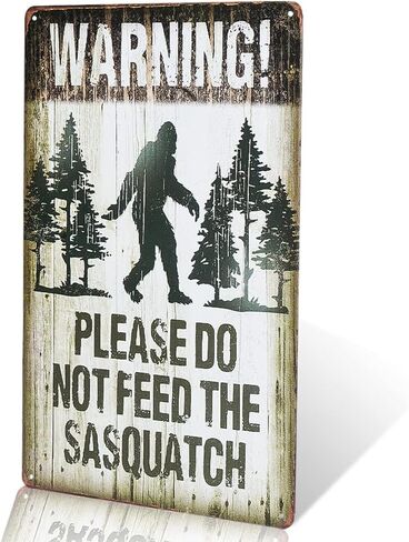 Dingleiever-ملاحظة لوحة تحذير يرجى عدم إطعام Sasquatch مضحك في الهواء الطلق لافتة طريق ديكور معدني 8x12 بوصة in Kuwait