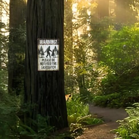 Dingleiever-ملاحظة لوحة تحذير يرجى عدم إطعام Sasquatch مضحك في الهواء الطلق لافتة طريق ديكور معدني 8x12 بوصة in Kuwait