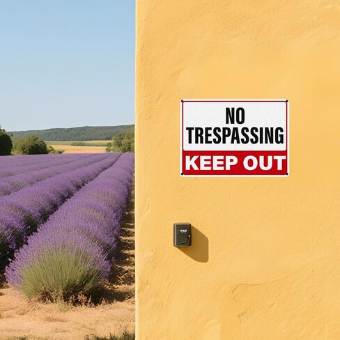 2 Pack No Trespassing Signs Keep Out Private Property Sign 14 × 10 Inches High Reflective Waterproof Aluminum Metal Signage with Pre-Drilled Holes for Home Yard Warehouse Construction Site in Saudi Arabia