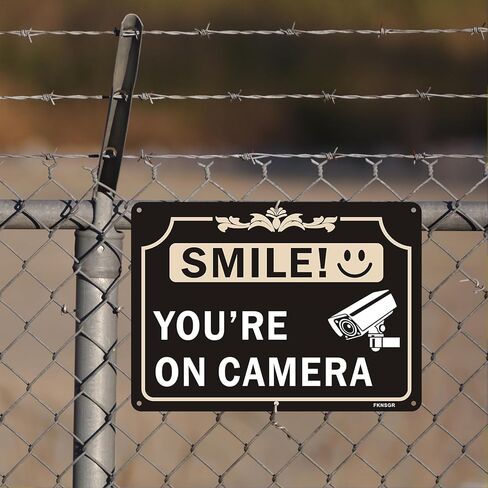 لافتة You're On Camera 4 Pack، لافتة مراقبة فيديو من الألومنيوم خالية من الصدأ مقاس 10 × 7 بوصة، محمية من الأشعة فوق البنفسجية، مقاومة للبهتان in Kuwait